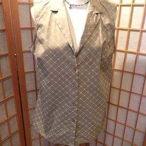 Talbots Button Down Sleeveless Blouse